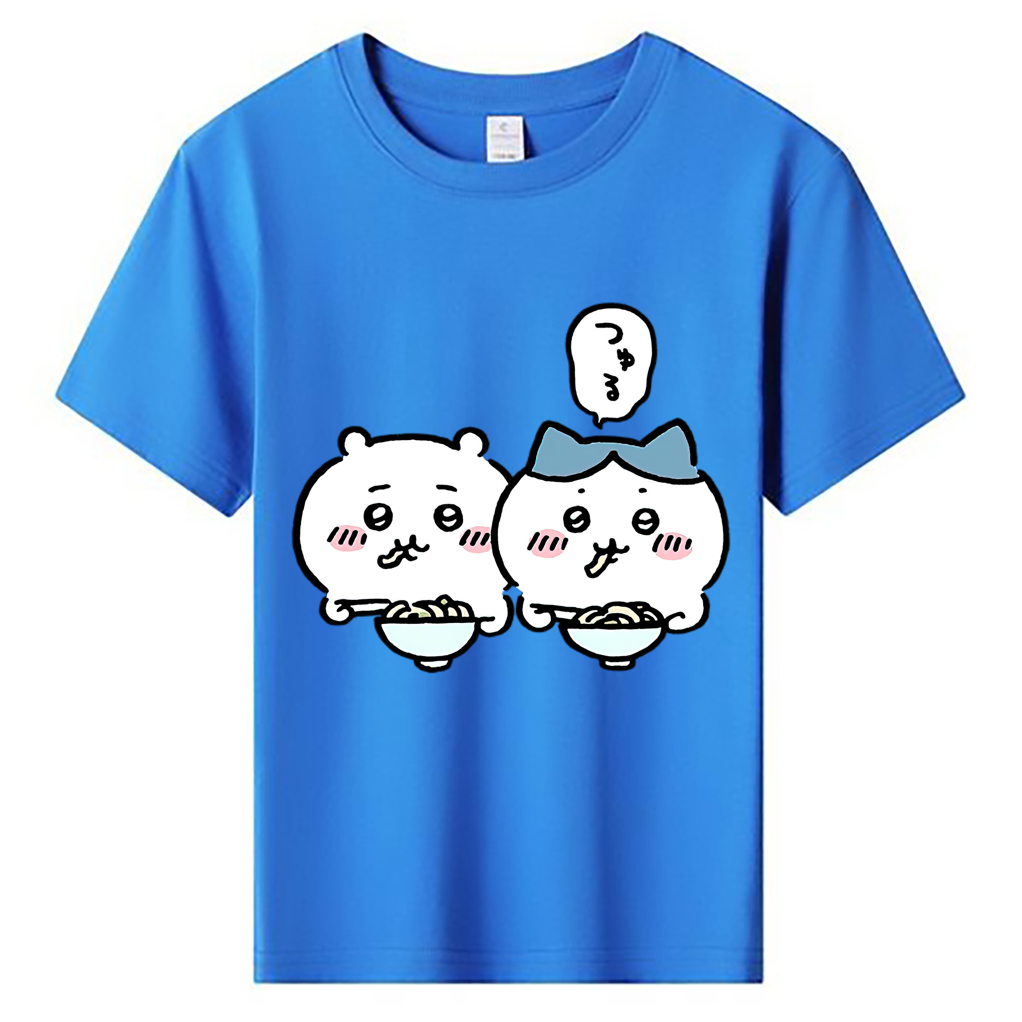 （画像用） ちいかわ ハチワレ Chii-kawa hachiware 綿100％キッズTシャツ（フロントプリント）